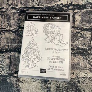 Stampin Up HAPPINESS & CHEER 6pc stamp set 147852 CHRISTMAS